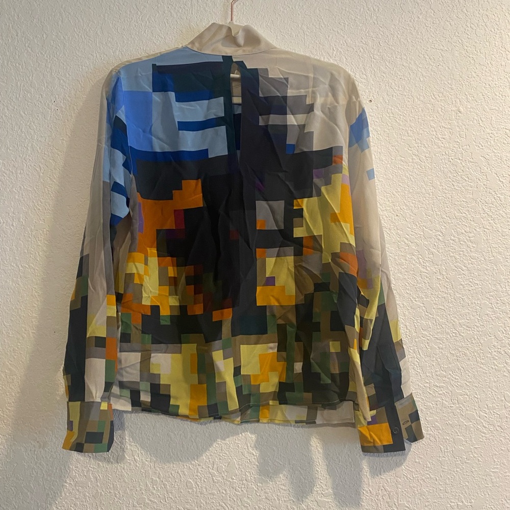 AKRIS Flowers At Home Print Silk Crepe Blouse